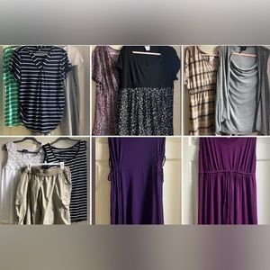Maternity 13 items bundle lot of Motherhood dress shirt shorts capri pants XL